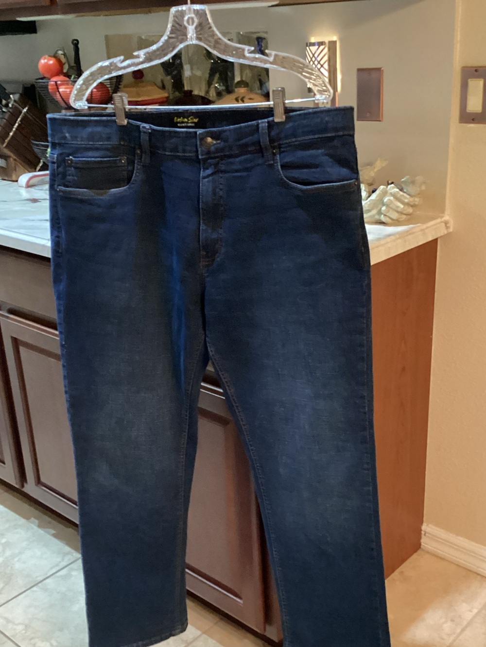 Slim-Straight Men's Jeans in Dark Blue - Comfort Stretch 30” Inseam